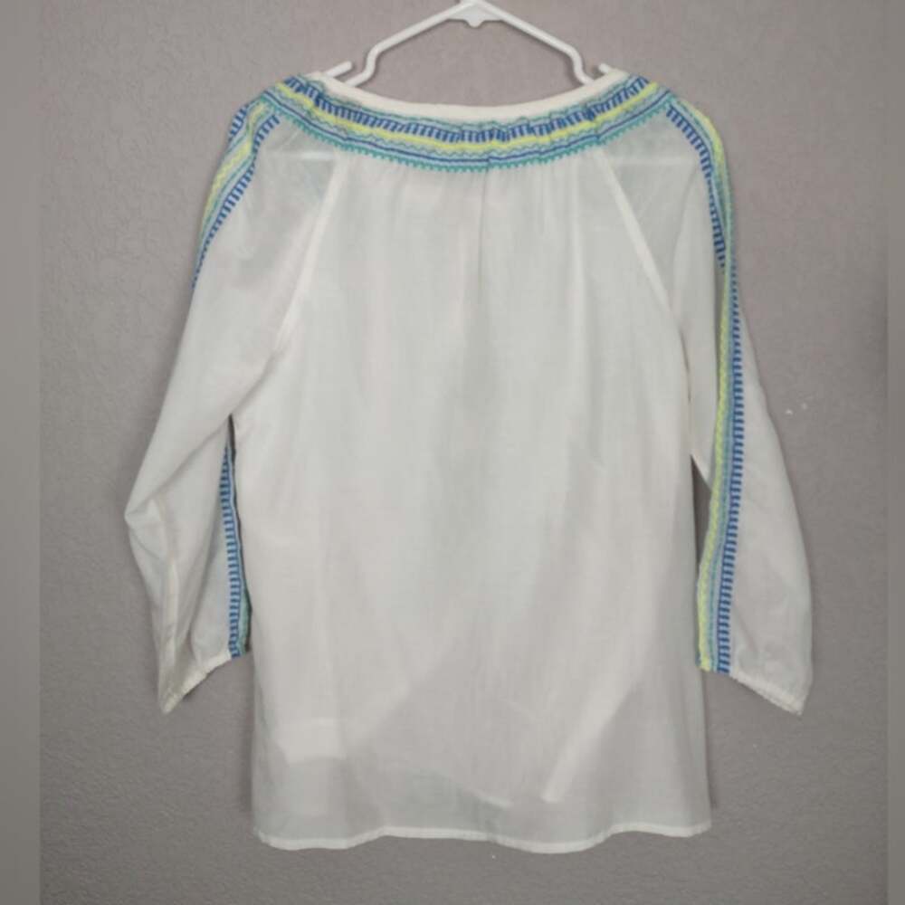 Vineyard Vines Embroidered Silk Blend Tassel Tunic Top Size XS - Picture 2 of 12
